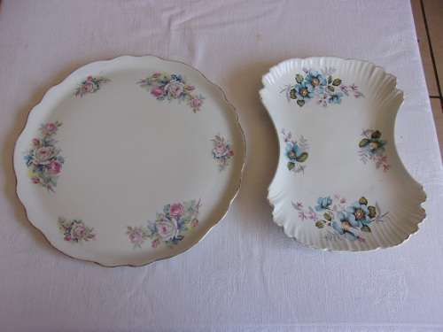 2 Lovely vintage large James Kent Old Foley plates for 1 bid