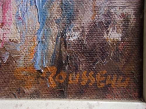 Framed small original oil on board by Gideon Rousseau