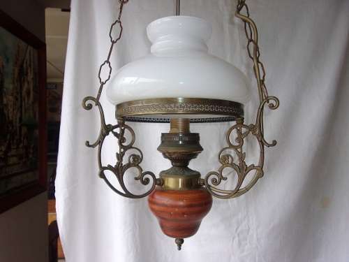 Lovely vintage 1 light chandelier/ hanging light with milk glass shade