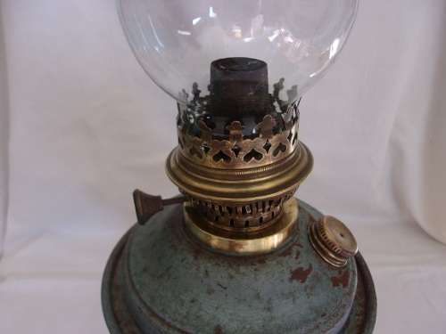 Antique Brilliant kerosene lantern with glass flue