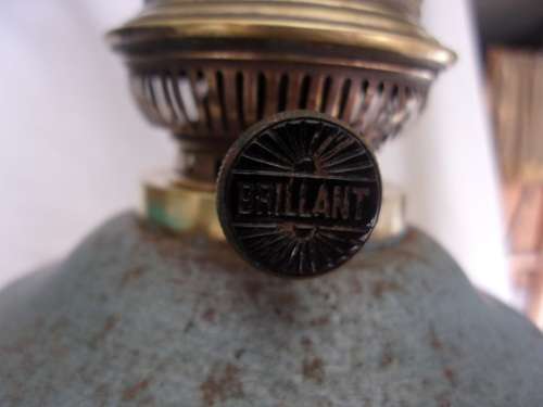 Antique Brilliant kerosene lantern with glass flue