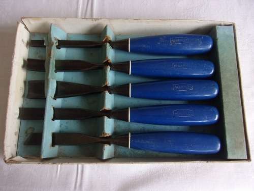 Vintage set of Marples "Blue Chip" carving chisels - made in Sheffield England