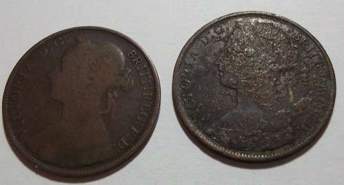 5 Consecutive Victoria (Bun head) British Penny coins - bid per coin to take all