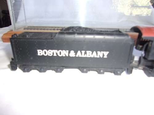 Vintage Mantua Boston & Albany model locomotive & tender in display case