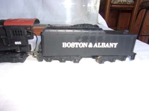 Vintage Mantua Boston & Albany model locomotive & tender in display case