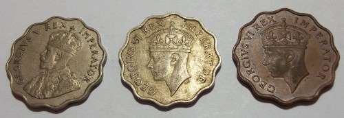 1 George V & 2 George V1 Cyprus One Piastre coins - bid per coin to take all
