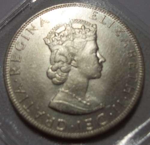 1964 Bermuda Queen Elizabeth II silver Crown coin