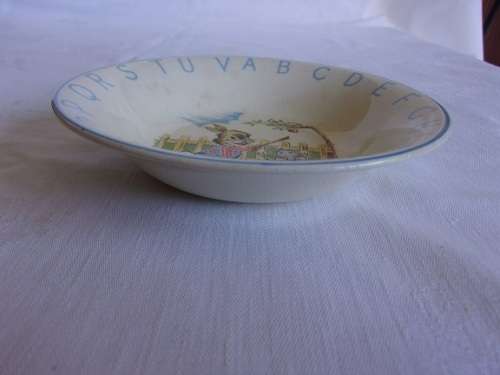 Vintage 4 piece Elijah Cotton Ltd Peter Rabbit Alphabet children's ceramic eating set