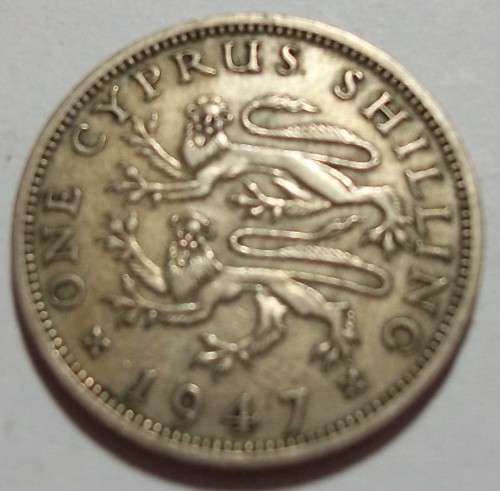 1947 George V1 Cyprus One Shilling coin