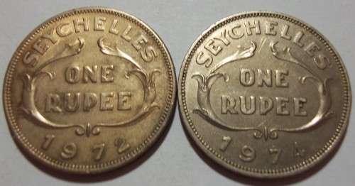 4 Elizabeth 11 Seychelles One Rupee coins - bid per coin to take all