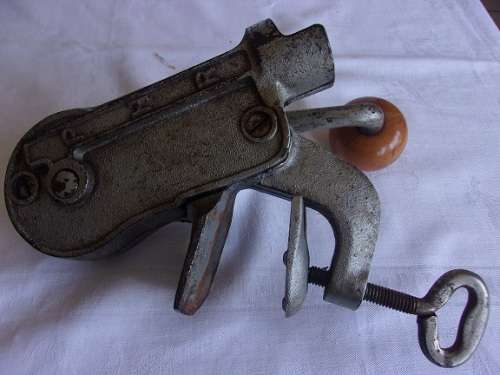 Vintage PHR cast iron countertop corkscrew