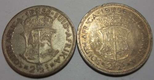 4 x Consecutive SA Elizabeth II silver 2 1/2 Shillings coins - bid per coin to take all