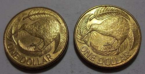 2 Elizabeth 11 New Zealand One Dollar coins - bid per coin to take both
