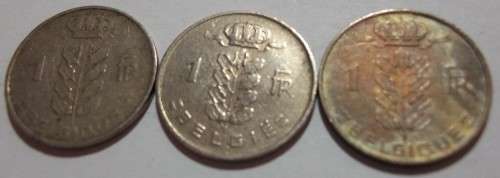 6 x Baudouin I Belgique 1 Franc coins - bid per coin to take all