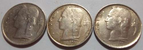 6 x Baudouin I Belgique 1 Franc coins - bid per coin to take all