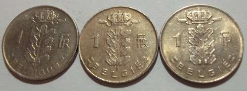 6 x Baudouin I Belgique 1 Franc coins - bid per coin to take all