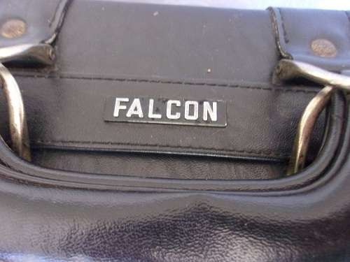 Vintage black leatherette Falcon combination briefcase