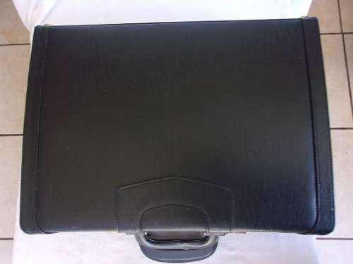 Vintage black leatherette Falcon combination briefcase