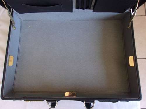 Vintage black leatherette Falcon combination briefcase