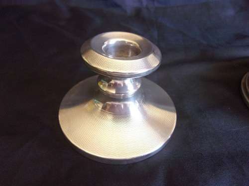 Lovely engine turned art deco Sterling silver dressing set - 294,7g