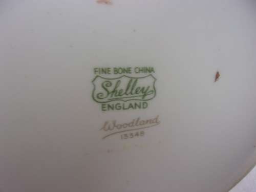 Vintage large Shelley bone china "Woodland" teapot - discontinued pattern 13348
