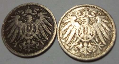 4 Consecutive Wilhelm I German 10 Pfennig coins - bid per coin to take all