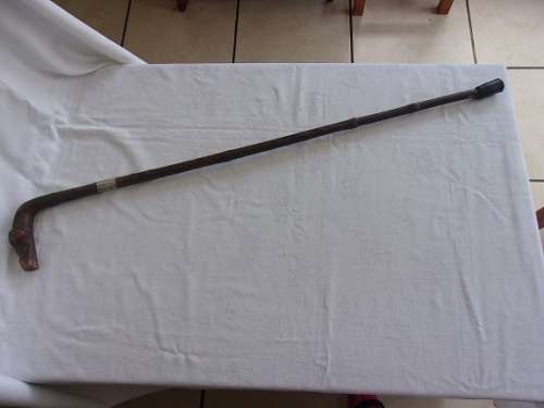 Antique Edwardian J. Howell & Co. walking stick with Sterling silver stick mount