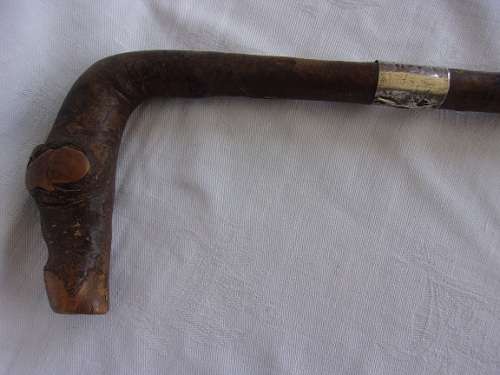 Antique Edwardian J. Howell & Co. walking stick with Sterling silver stick mount