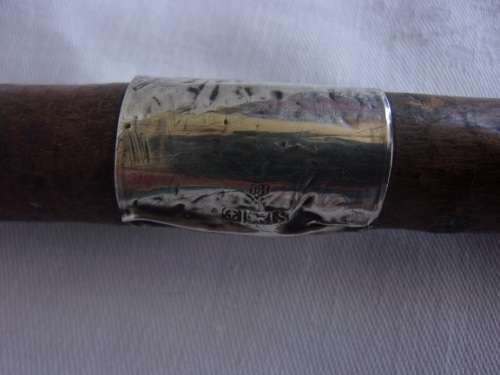 Antique Edwardian J. Howell & Co. walking stick with Sterling silver stick mount