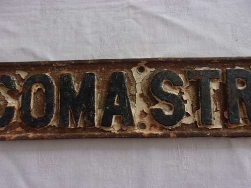 Rare antique cast iron East London street name sign