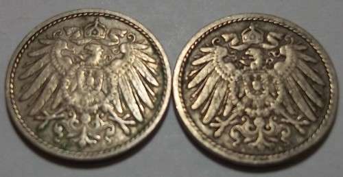 4 Consecutive Wilhelm I German 5 Pfennig coins - bid per coin to take all