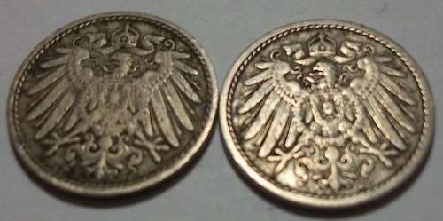 4 Consecutive Wilhelm I German 5 Pfennig coins - bid per coin to take all
