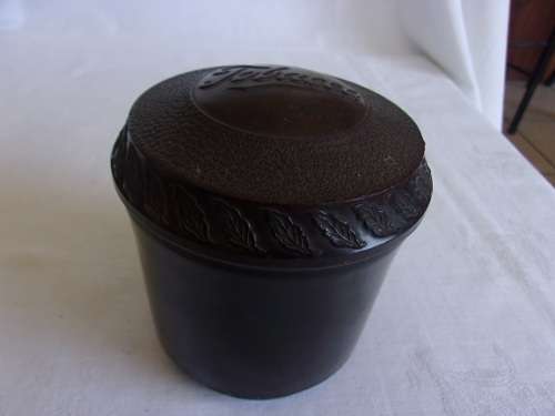 Vintage bakelite tobacco jar and wooden 6 pipe stand for 1 bid