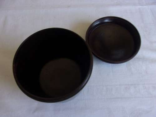 Vintage bakelite tobacco jar and wooden 6 pipe stand for 1 bid