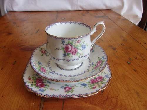 Vintage Royal Albert "Petit Point" tea trio - Reg. No. 778676