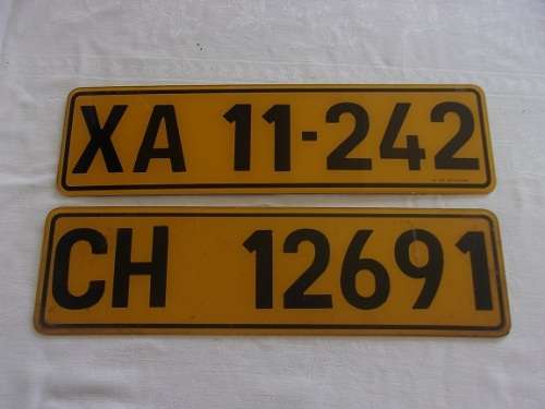 Vintage Transkei (Umtata) and Queenstown number plates for 1 bid