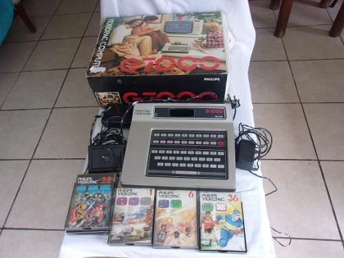 Vintage Philips Videopac Computer G7000 plus 5 game cartridges - untested