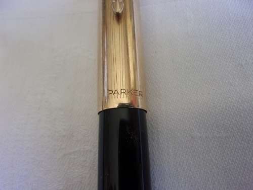 Vintage black Parker "51" fountain pen with 1/10 12ct gold cap - made in England
