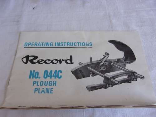 Vintage Record No. 044C Plough Plane with cutters & original box