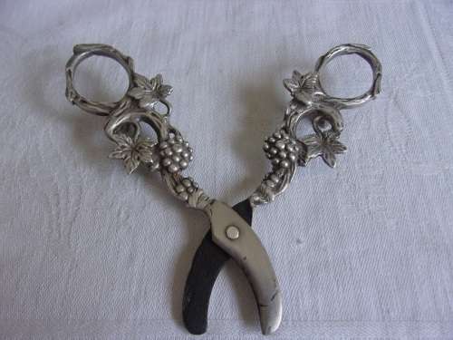Vintage pair of Herbert Hooijkaas silverplate grape scissors