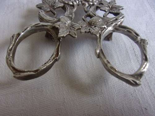 Vintage pair of Herbert Hooijkaas silverplate grape scissors