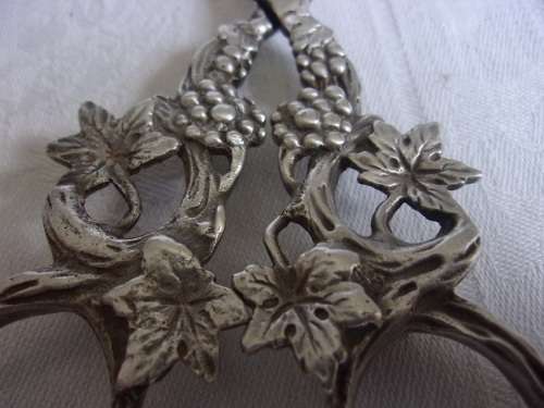 Vintage pair of Herbert Hooijkaas silverplate grape scissors