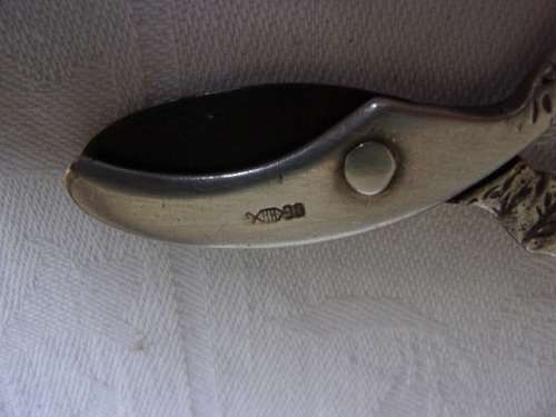 Vintage pair of Herbert Hooijkaas silverplate grape scissors