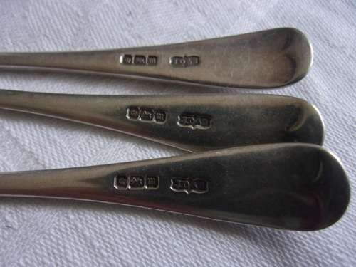 Antique set of 11 Sterling silver teaspoons - 158g