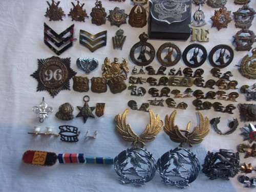 Huge lot of 148 antique/ vintage military badges for 1 bid