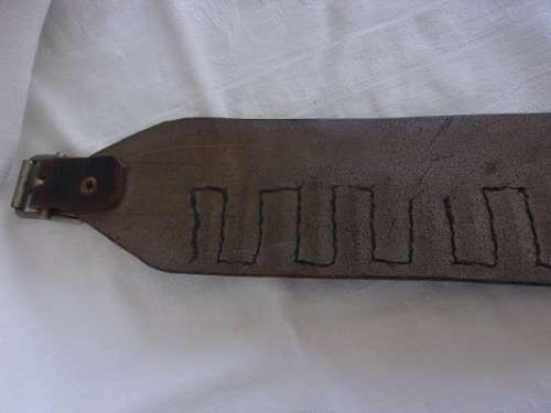 Antique hand stitched leather ammunition bandolier