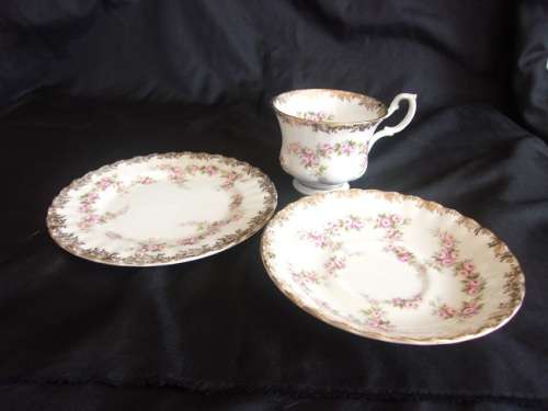 Vintage Royal Albert Dimity Rose tea trio