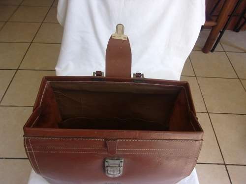 Vintage Homa brown leather briefcase - made in Switzerland