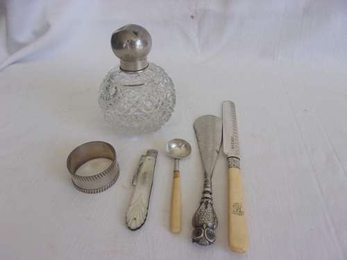 6 Antique Sterling silver items for 1 bid