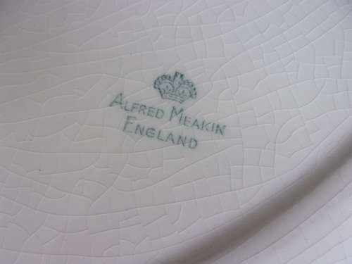 Vintage huge Alfred Meakin "Brixham" meat platter and 6 dinner plates